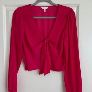 Hot pink Express blouse, small, low cut
